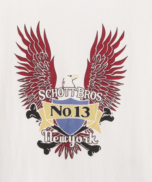 Schott（ショット）の「Schott/ショット/T-SHIRT EAGLE/イーグル Tシャツ（Tシャツ/カットソー・メンズ・ホワイト/グレー/ブラック・M/2XL/XL/L）」の20枚目の写真