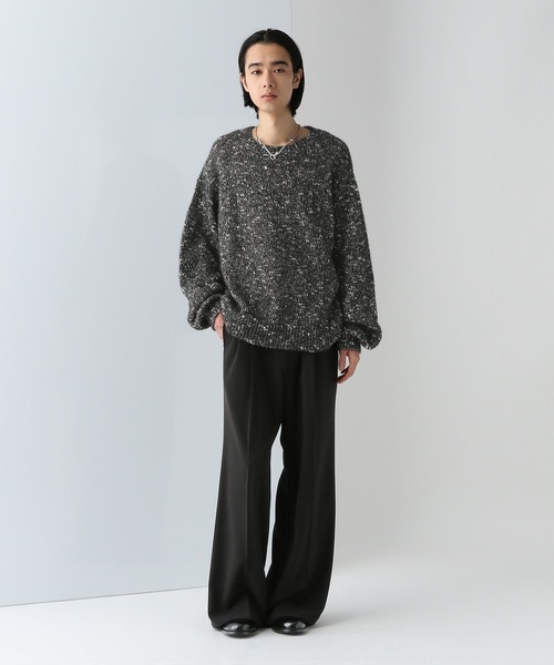 HARE（ハレ）の「メランジネップヤーンニット(HARE)（ニット/セーター・メンズ・イエロー/ブラック/グレー・FREE）」の9枚目の写真