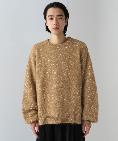 HARE（ハレ）の「メランジネップヤーンニット(HARE)（ニット/セーター・メンズ・イエロー/ブラック/グレー・FREE）」の22枚目の写真