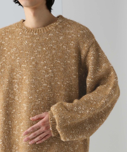 HARE（ハレ）の「メランジネップヤーンニット(HARE)（ニット/セーター・メンズ・イエロー/ブラック/グレー・FREE）」の17枚目の写真