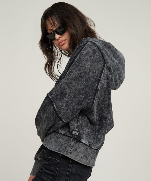 セール】WASHED EMBOSSED OVERSIZED HOODIE/ヴィンテージライク