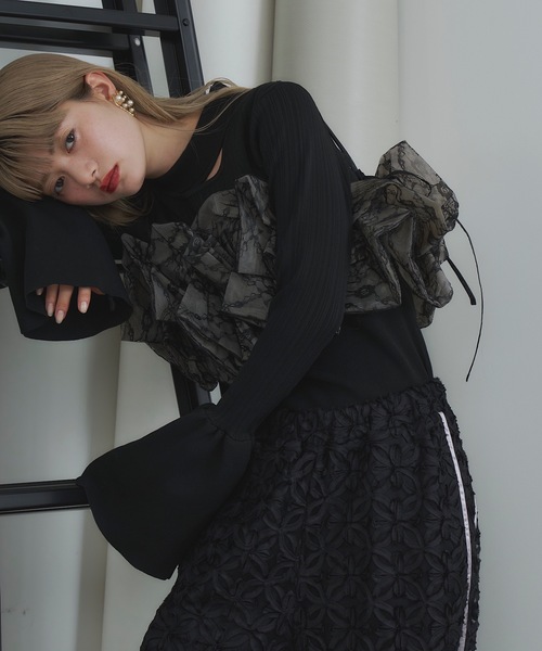 VIOLETTA(ヴィオレッタ)の「ウェーブフリルレースビスチェ(その他トップス・レディース・ブラック/グレー/ピンク・FREE)」の9枚目の写真