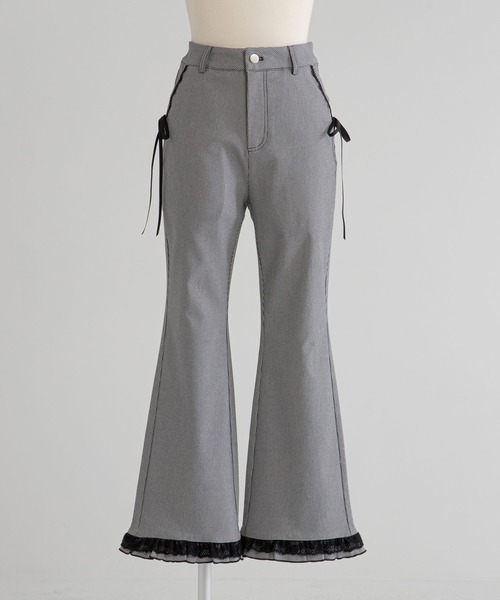 フリルレースロングフレアパンツ（その他パンツ）｜DearMyLoveRose（ディアマイラブローズ）