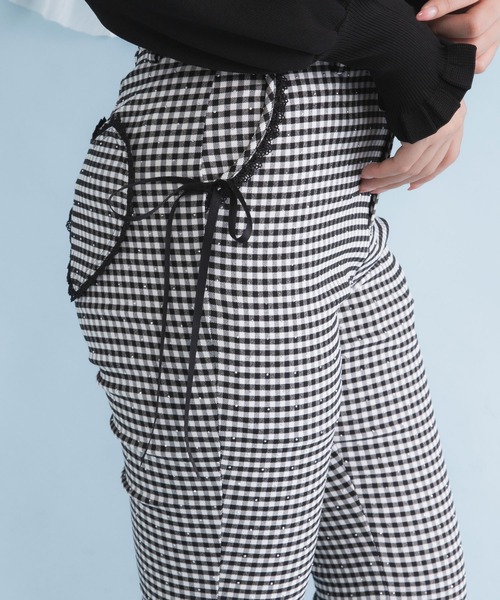 フリルレースロングフレアパンツ（その他パンツ）｜DearMyLoveRose（ディアマイラブローズ）