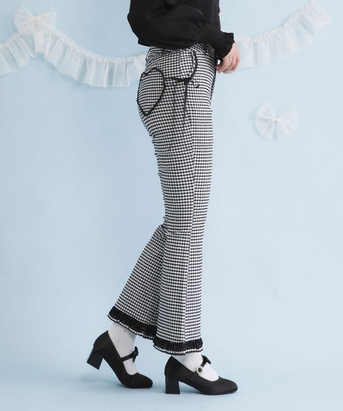 フリルレースロングフレアパンツ（その他パンツ）｜DearMyLoveRose（ディアマイラブローズ）