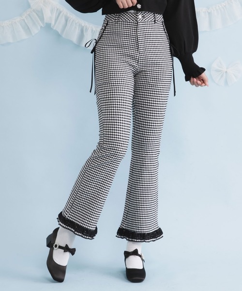 フリルレースロングフレアパンツ（その他パンツ）｜DearMyLoveRose（ディアマイラブローズ）