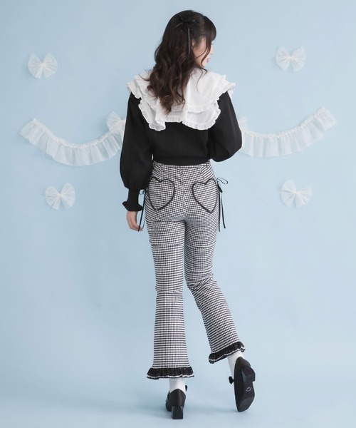 フリルレースロングフレアパンツ（その他パンツ）｜DearMyLoveRose（ディアマイラブローズ）