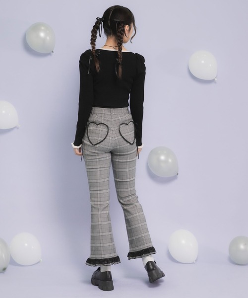 フリルレースロングフレアパンツ（その他パンツ）｜DearMyLoveRose（ディアマイラブローズ）