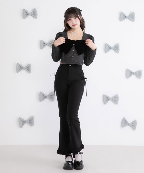 フリルレースロングフレアパンツ（その他パンツ）｜DearMyLoveRose（ディアマイラブローズ）