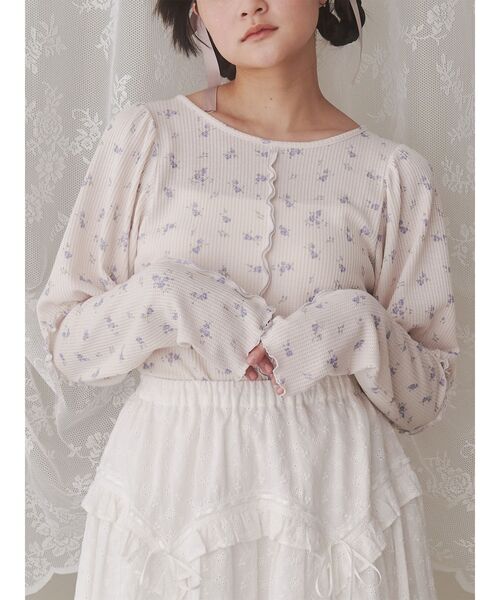 flowerパフスリーブtops（Tシャツ/カットソー）｜merry jenny（メリージェニー）