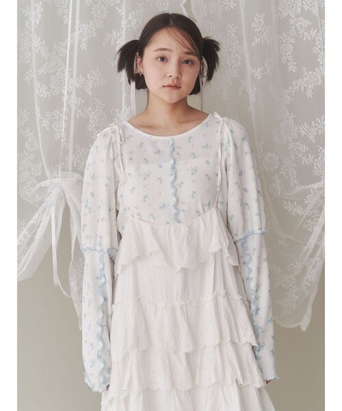 merry jenny（メリージェニー）の「flowerパフスリーブtops（Tシャツ/カットソー・レディース・ピンク/ラベンダー/ブルー・FREE）」の10枚目の写真