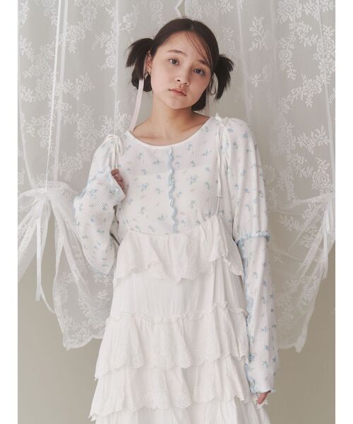 merry jenny（メリージェニー）の「flowerパフスリーブtops（Tシャツ/カットソー・レディース・ピンク/ラベンダー/ブルー・FREE）」の11枚目の写真