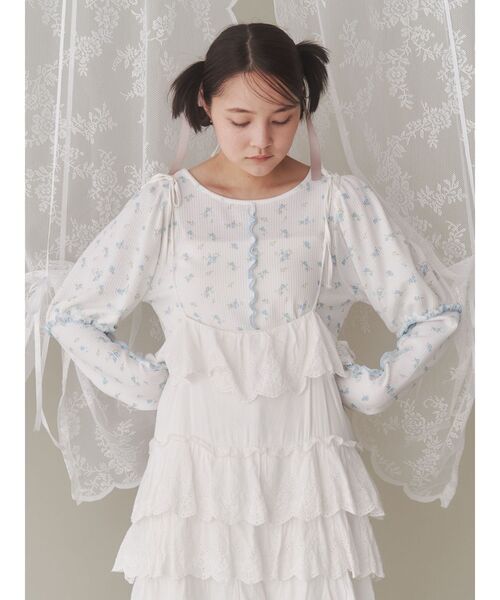 merry jenny（メリージェニー）の「flowerパフスリーブtops（Tシャツ/カットソー・レディース・ピンク/ラベンダー/ブルー・FREE）」の13枚目の写真