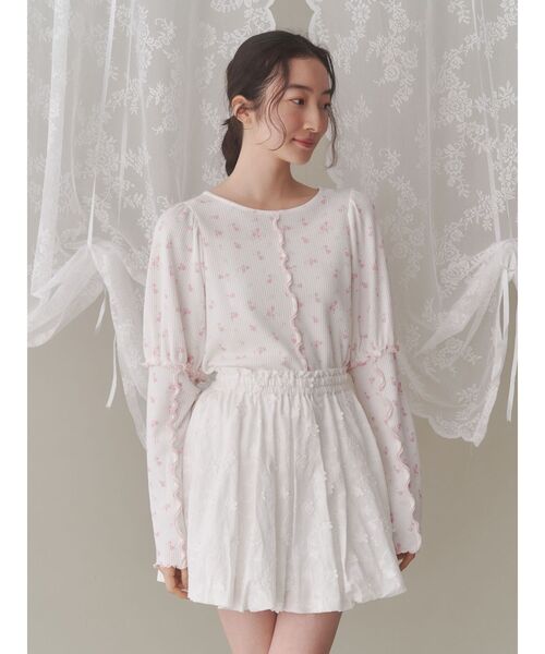 merry jenny（メリージェニー）の「flowerパフスリーブtops（Tシャツ/カットソー・レディース・ピンク/ラベンダー/ブルー・FREE）」の19枚目の写真