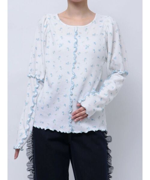 merry jenny（メリージェニー）の「flowerパフスリーブtops（Tシャツ/カットソー・レディース・ピンク/ラベンダー/ブルー・FREE）」の7枚目の写真