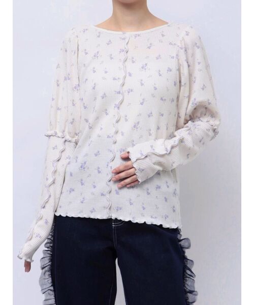 merry jenny（メリージェニー）の「flowerパフスリーブtops（Tシャツ/カットソー・レディース・ピンク/ラベンダー/ブルー・FREE）」の8枚目の写真