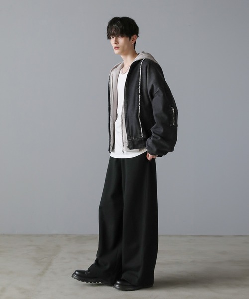 ASTRONOMY(アストロノミー)の「フリンジ切替ヘビーウェイトデニムMA-1(MA-1・メンズ・ブルー/ブラック/グレー・S/XL/L/M)」の16枚目の写真