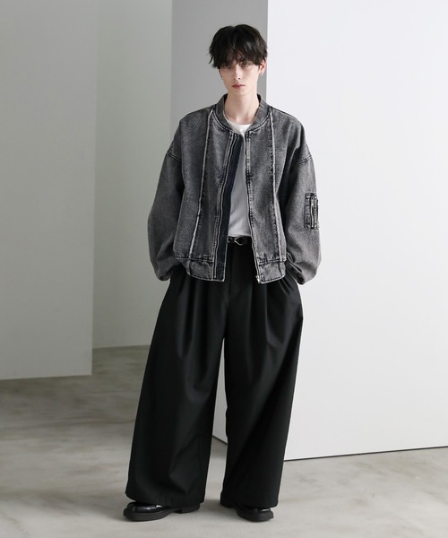 ASTRONOMY(アストロノミー)の「フリンジ切替ヘビーウェイトデニムMA-1(MA-1・メンズ・ブルー/ブラック/グレー・S/XL/L/M)」の20枚目の写真