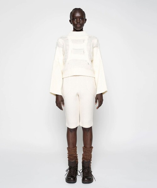 muller of yoshiokubo/ミュラーオブヨシオクボ】LATTICE MOHAIR KNIT