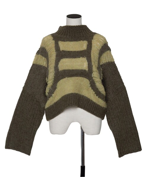muller of yoshiokubo/ミュラーオブヨシオクボ】LATTICE MOHAIR KNIT
