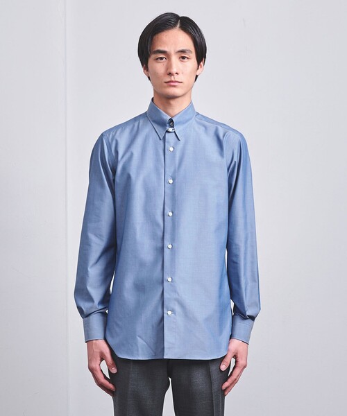 UNITED ARROWS(ユナイテッドアローズ)の「イージーケア AG シャンブレー タブカラー ドレスシャツ -抗菌防臭-(ビジネスシャツ・メンズ・コバルトブルー・40cm/39cm/37cm/42cm/41cm/36cm/38cm)」の12枚目の写真
