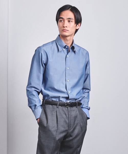 UNITED ARROWS(ユナイテッドアローズ)の「イージーケア AG シャンブレー タブカラー ドレスシャツ -抗菌防臭-(ビジネスシャツ・メンズ・コバルトブルー・40cm/39cm/37cm/42cm/41cm/36cm/38cm)」の9枚目の写真