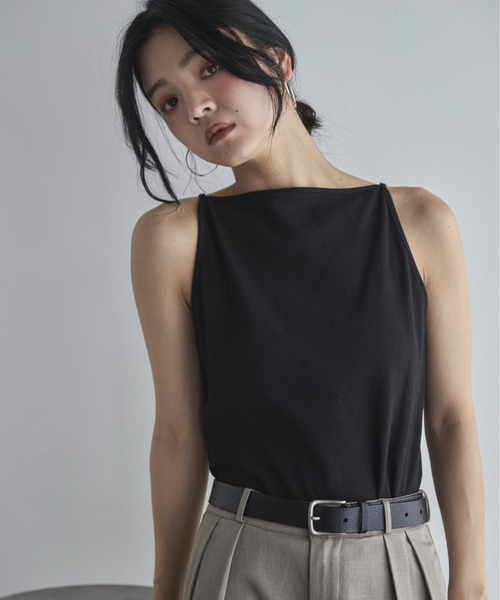 feepur(フェピュール)の「カットリブアメスリキャミ(キャミソール・レディース・オフホワイト/オートミール/ブラック/チャコールグレー・MEDIUM)」の3枚目の写真