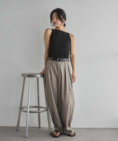 feepur(フェピュール)の「カットリブアメスリキャミ(キャミソール・レディース・オフホワイト/オートミール/ブラック/チャコールグレー・MEDIUM)」の12枚目の写真