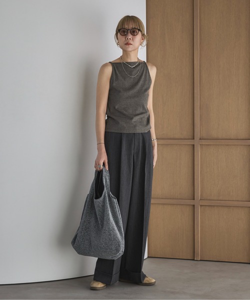 feepur(フェピュール)の「カットリブアメスリキャミ(キャミソール・レディース・オフホワイト/オートミール/ブラック/チャコールグレー・MEDIUM)」の5枚目の写真