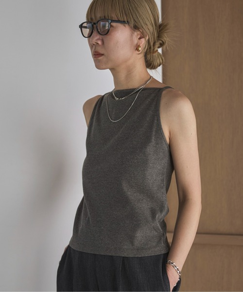 feepur(フェピュール)の「カットリブアメスリキャミ(キャミソール・レディース・オフホワイト/オートミール/ブラック/チャコールグレー・MEDIUM)」の10枚目の写真