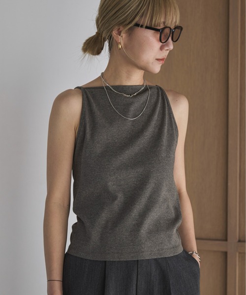 feepur(フェピュール)の「カットリブアメスリキャミ(キャミソール・レディース・オフホワイト/オートミール/ブラック/チャコールグレー・MEDIUM)」の9枚目の写真