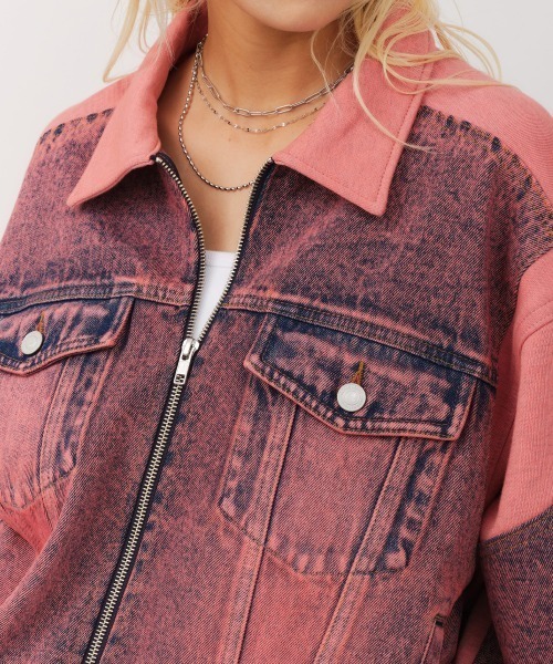 atmos pink（アトモスピンク）の「atmos pink Denim Docking Jacket / アトモス ピンク デニム ドッキング ジャケット（その他アウター・レディース・ブルー/ピンク・FREE）」の13枚目の写真
