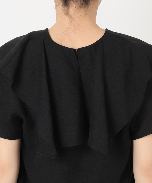 Noble（ノーブル）の「【洗える】ファジーリネンスクエアケープブラウス（シャツ/ブラウス・レディース・ブラック/ホワイト/サックスブルー・FREE）」の10枚目の写真