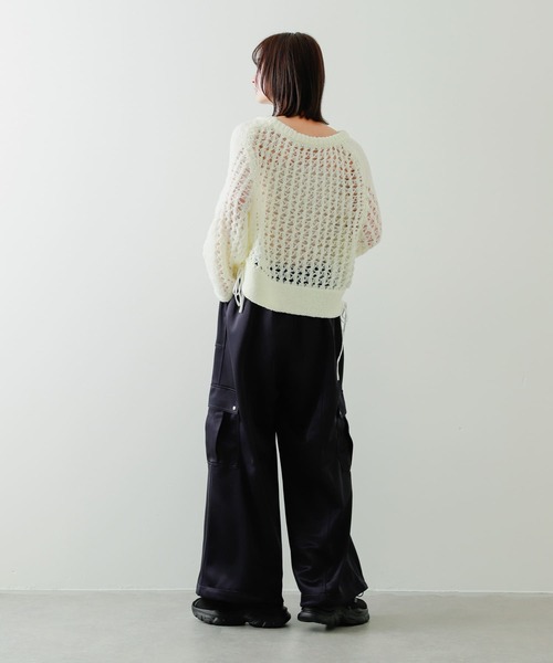 SENSE OF PLACE by URBAN RESEARCH（センスオブプレイスバイアーバンリサーチ）の「チュールヤーンメッシュセーター（ニット/セーター・レディース・ブルー/アイボリー/ブラック・ONE）」の10枚目の写真