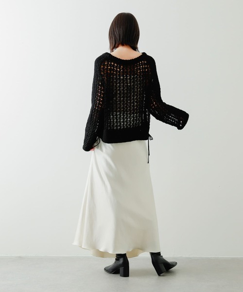 SENSE OF PLACE by URBAN RESEARCH（センスオブプレイスバイアーバンリサーチ）の「チュールヤーンメッシュセーター（ニット/セーター・レディース・ブルー/アイボリー/ブラック・ONE）」の16枚目の写真