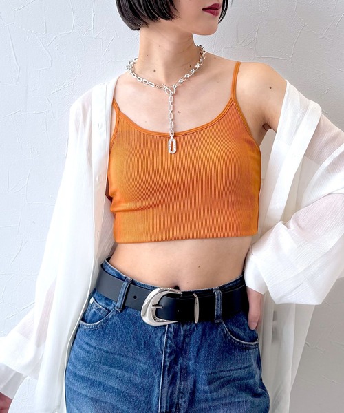 PAGEBOY（ページボーイ）の「【選べる着丈】カップツキFITキャミ（キャミソール・レディース・ブラック/オフホワイト/オレンジ/ブルー系その他/ピンク系その他/ローズ/オレンジ系その他3/ダークブルー/グリーン系その他5/レッド系その他4/ダークブラウン/マスタード/ホワイト系その他/モーブ系/グレー・SMALL/FREE）」の15枚目の写真