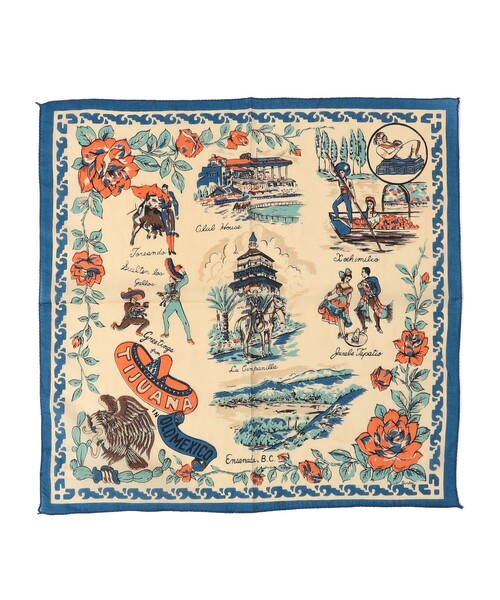 BINDU(ビンドゥー)の「BINDU: マップ バンダナ 25SS(バンダナ/スカーフ・レディース・イエロー/ブルー/ライトグリーン/ワイン・ONE SIZE)」の3枚目の写真