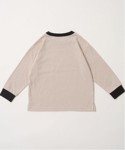 b・ROOM（ビールーム）の「【カイテキ天竺】バイカラーポケットTシャツ（Tシャツ/カットソー・キッズ・トップグレー/ライトベージュ/ダークグリーン/オフホワイト/パープル/ターコイズブルー・150cm/140cm/130cm/120cm/100cm/110cm）」の9枚目の写真