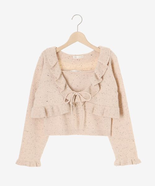 MAJESTIC LEGON（マジェスティックレゴン）の「ネップキャミセットフリルカーディガン（カーディガン/ボレロ・レディース・グレー/ピンクベージュ/アイボリー・MEDIUM）」の20枚目の写真