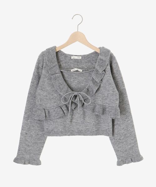 MAJESTIC LEGON（マジェスティックレゴン）の「ネップキャミセットフリルカーディガン（カーディガン/ボレロ・レディース・グレー/ピンクベージュ/アイボリー・MEDIUM）」の21枚目の写真