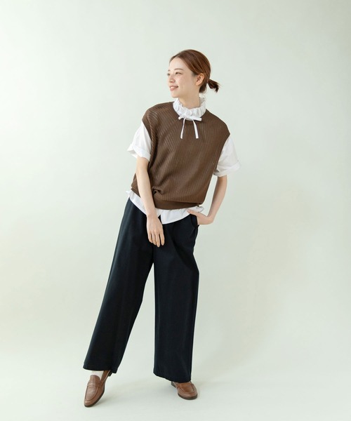 PAR ICI（パーリッシィ）の「グランジウォッシュ ギャザーフリルブラウス（シャツ/ブラウス・レディース・ホワイト/チャコールグレー/アイボリー/ブルー系その他・FREE）」の14枚目の写真