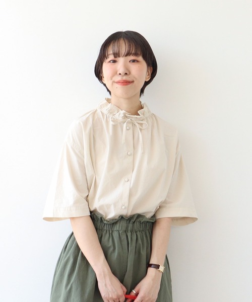 新品未使用 タグ付き PAR ICI グランジウォッシュフリルブラウス FREE 新品未使用 タグ付き PAR ICI グランジウォッシュフリルブラウス