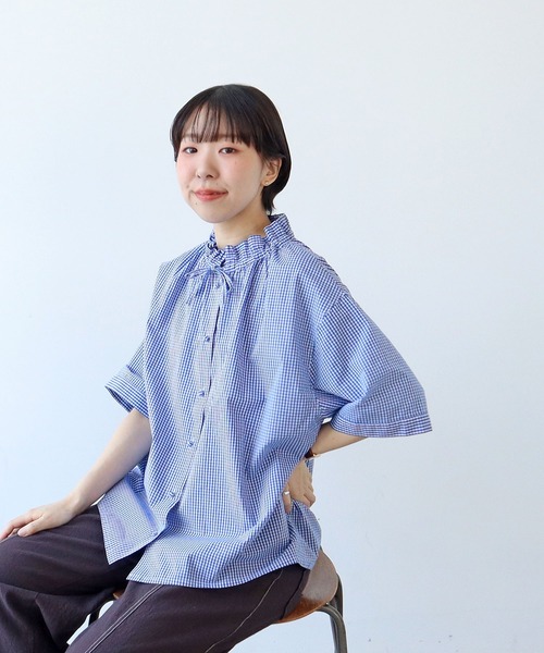 新品未使用 タグ付き PAR ICI グランジウォッシュフリルブラウス FREE 新品未使用 タグ付き PAR ICI グランジウォッシュフリルブラウス