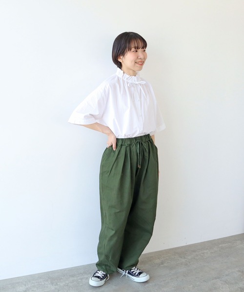 グランジウォッシュ ギャザーフリルブラウス（シャツ/ブラウス