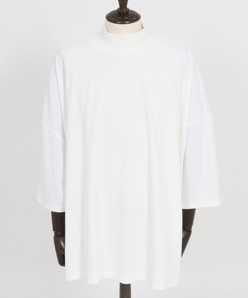 Magine(マージン)の「mlt5065- Honeycomb Mesh 3-4 Sleeve Turtleneck Big Pullover カットソー(Tシャツ/カットソー・メンズ・チャコール/ホワイト/ブラック・44/46/48)」の20枚目の写真