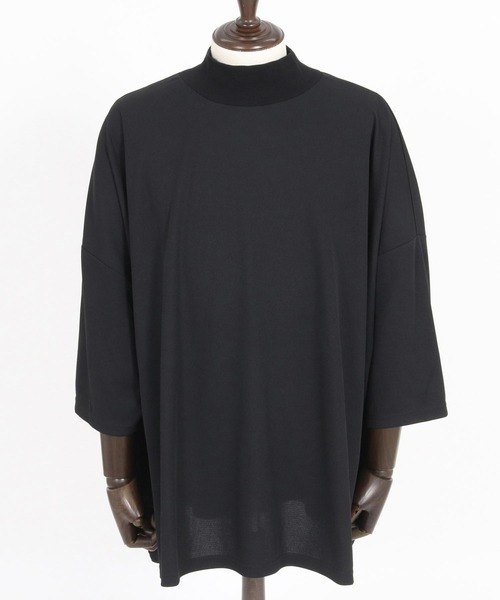 Magine(マージン)の「mlt5065- Honeycomb Mesh 3-4 Sleeve Turtleneck Big Pullover カットソー(Tシャツ/カットソー・メンズ・チャコール/ホワイト/ブラック・44/46/48)」の22枚目の写真