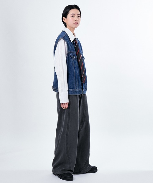M TO R（ムウトアール）の「STITCH SWEAT WIDE PANTS（その他パンツ・レディース・スミクロ/ベージュ系その他・42/40/38）」の6枚目の写真