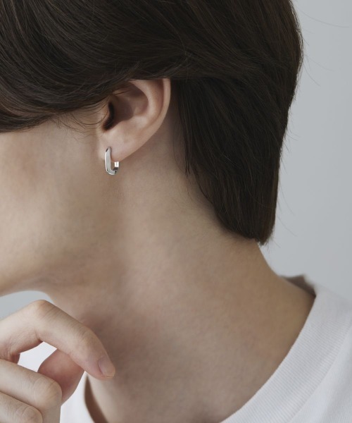 シルバー フープ ピアス/片耳用（ピアス（片耳用））｜4℃ HOMME+