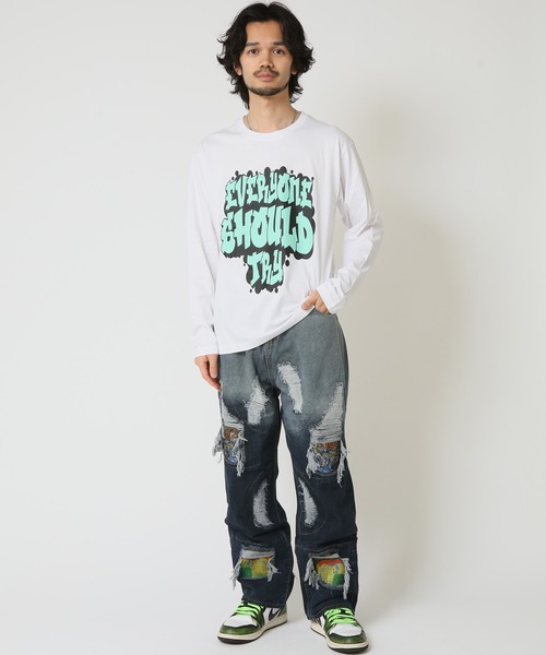 ARCADE(アーケード)の「ストリート プリントTシャツ クルーネック長袖Tシャツ abtech(Tシャツ/カットソー・メンズ・ホワイト系1/ホワイト系2/ホワイト系3/ブラック系1/ブラック系2/ブラック系3/ブルー系1/ブルー系2/ピンク系3・LL/M/L)」の14枚目の写真