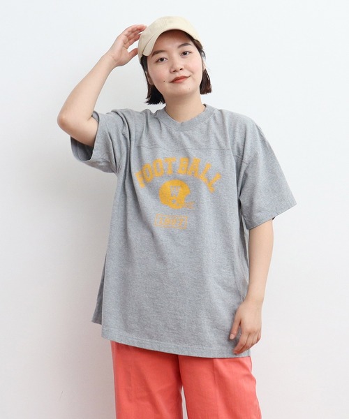 tシャツ ホールドット天竺　ヘムタックＴ レディース メンズ セール】☆アメリカンドライ天竺 フットボールTシャツ（Tシャツ